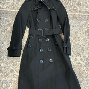 Burberry Black Double-Breasted Trench Coat with Belt